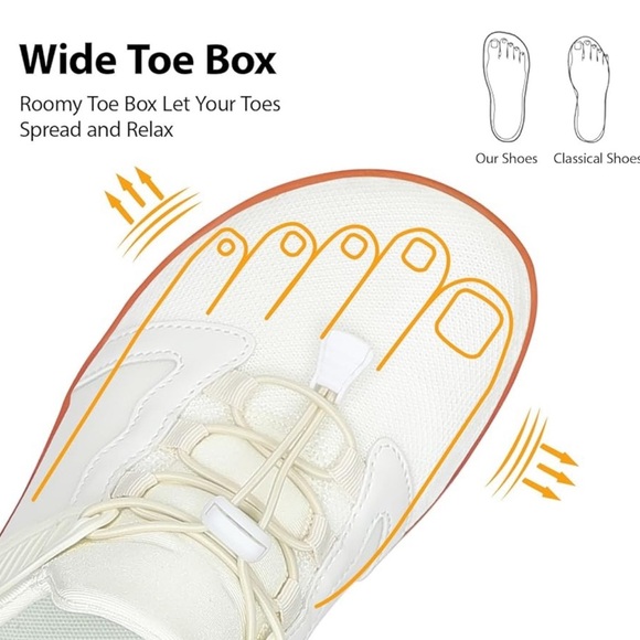 Maxyz Unisex Barefoot Wide Toe Box Trainer Running Walking Breathable Sneakers - Picture 3 of 7